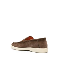 Mocasines de ante marrón con punta almendra