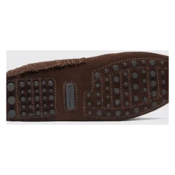 Mocasines de Conducción de Ante Marrón con Flecos