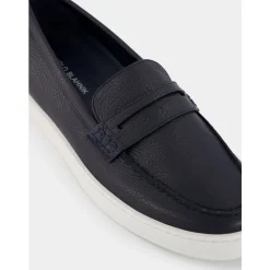 Mocasines de Cuero Azul Marino Estilo Moderno