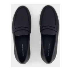 Mocasines de Cuero Azul Marino Estilo Moderno