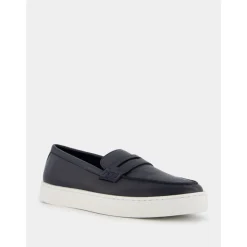 Mocasines de Cuero Azul Marino Estilo Moderno