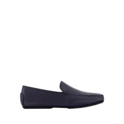 Mocasines de Cuero Azul Marino Diseño Minimalista