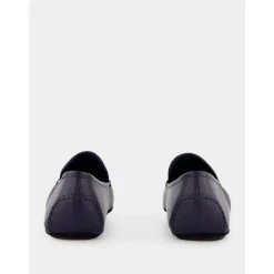 Mocasines de Cuero Azul Marino Diseño Minimalista