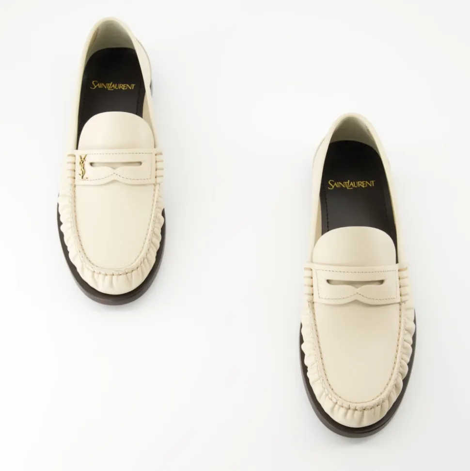 Mocasines de Cuero Beige Primavera-Verano 2025