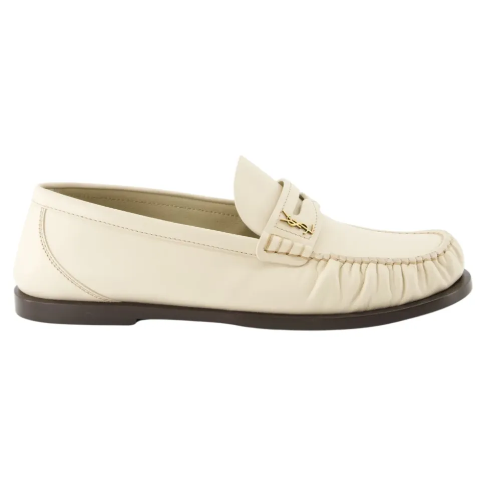 Mocasines de Cuero Beige Primavera-Verano 2025