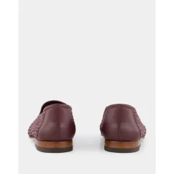 Mocasines de Rafia Marrón con Ribete de Cuero