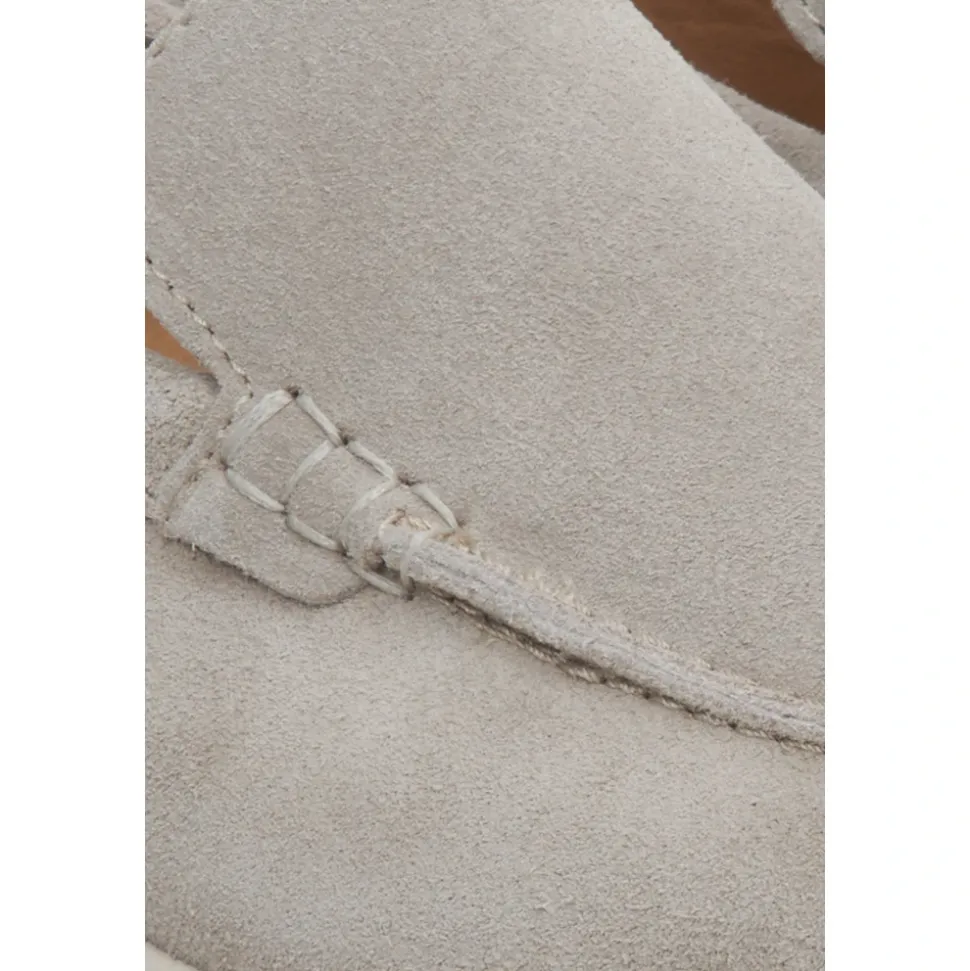 Mocasines de Velour Natural Gris Claro