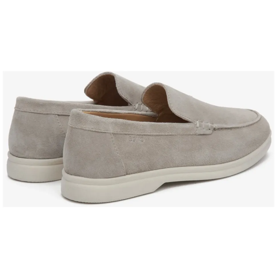 Mocasines de Velour Natural Gris Claro