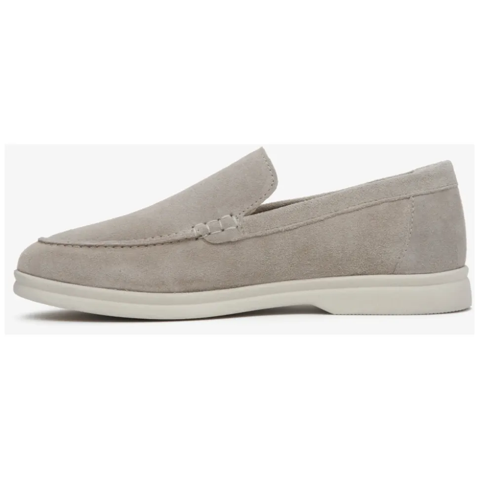 Mocasines de Velour Natural Gris Claro