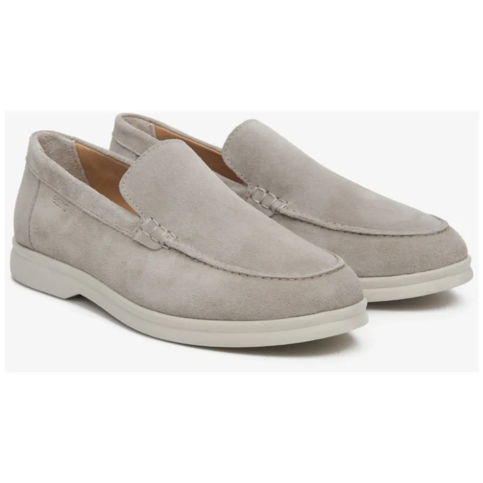 Mocasines de Velour Natural Gris Claro