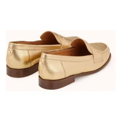 Mocasín de Cuero Dorado