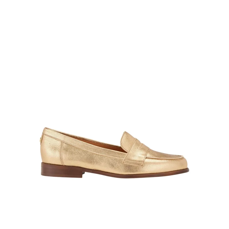 Mocasín de Cuero Dorado