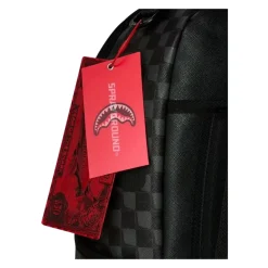 Mochila a cuadros con estampado de tiburón