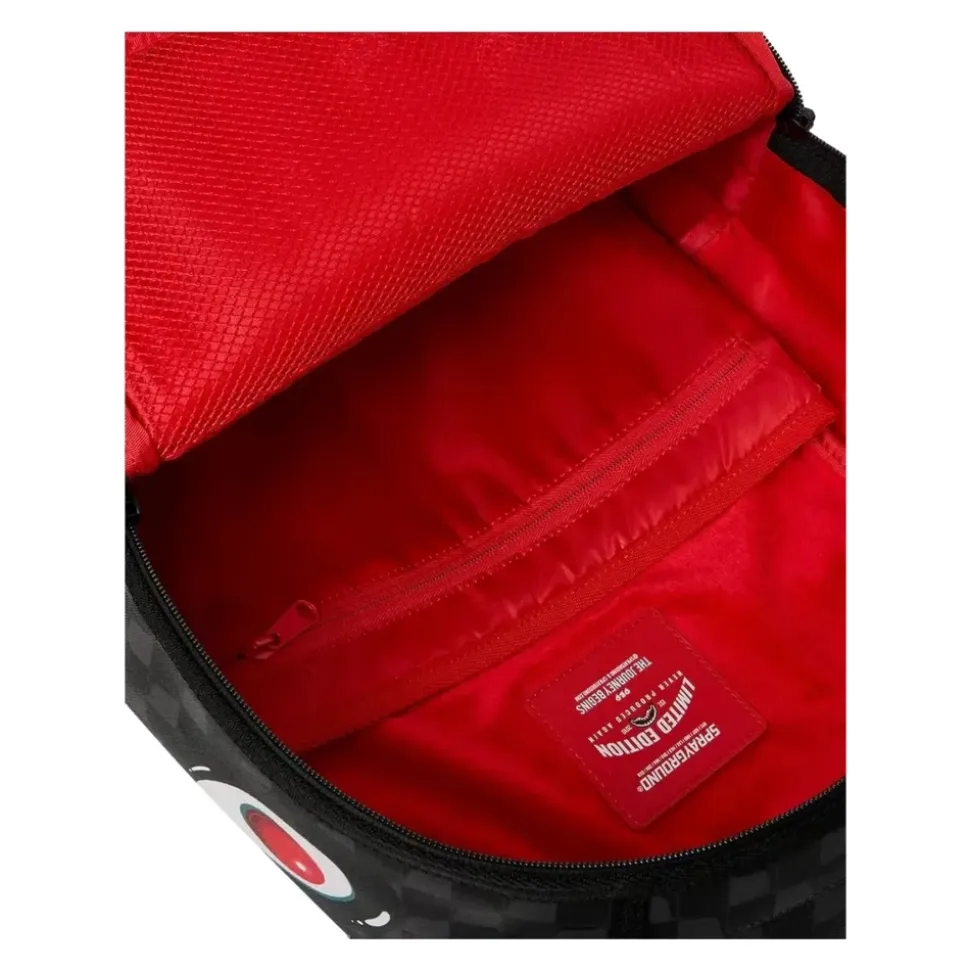 Mochila a cuadros con estampado de tiburón