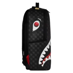 Mochila a cuadros con estampado de tiburón