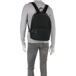 Mochila con motivo de monograma y cierre de cremallera