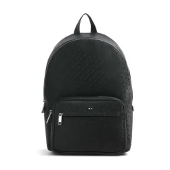 Mochila con motivo de monograma y cierre de cremallera