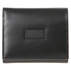 Monedero de cuero con cremallera y bolsillo para monedas