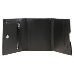 Monedero de cuero con cremallera y bolsillo para monedas