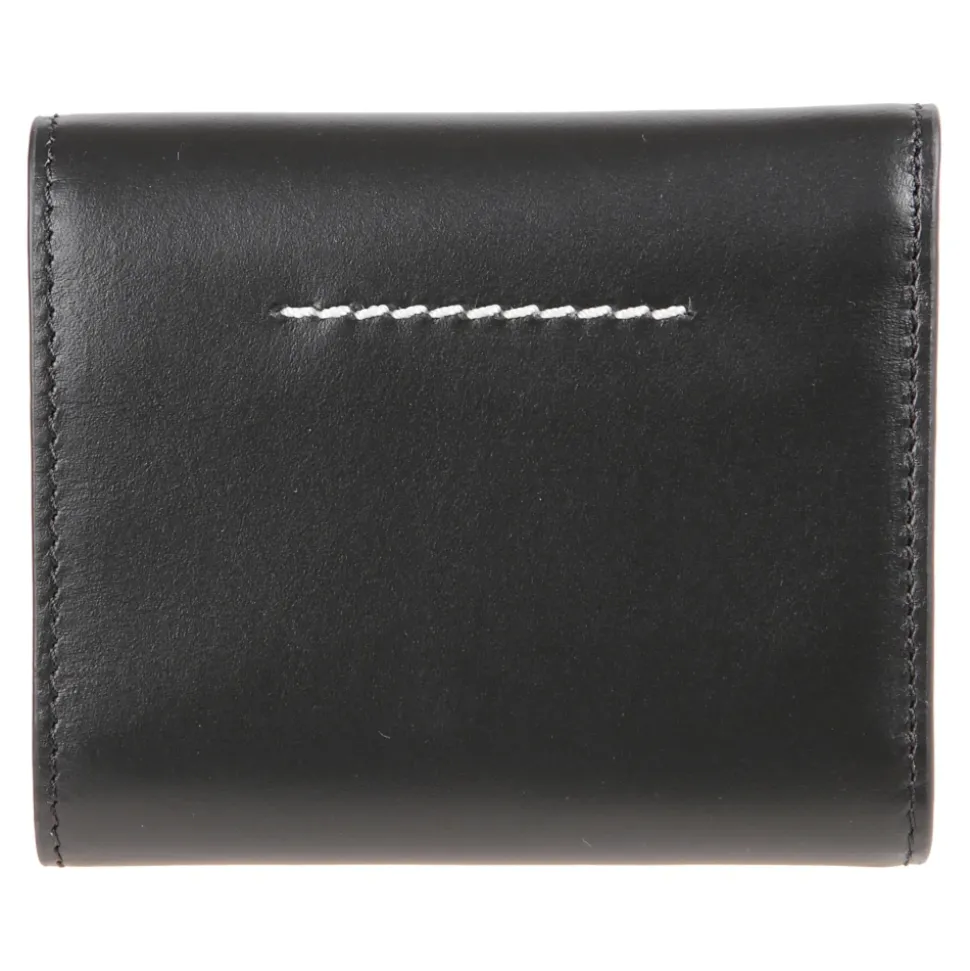 Monedero de cuero con cremallera y bolsillo para monedas