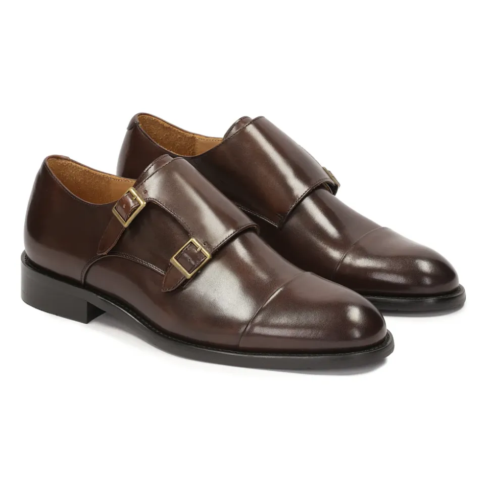 Monjes exclusivos de cuero con hebillas