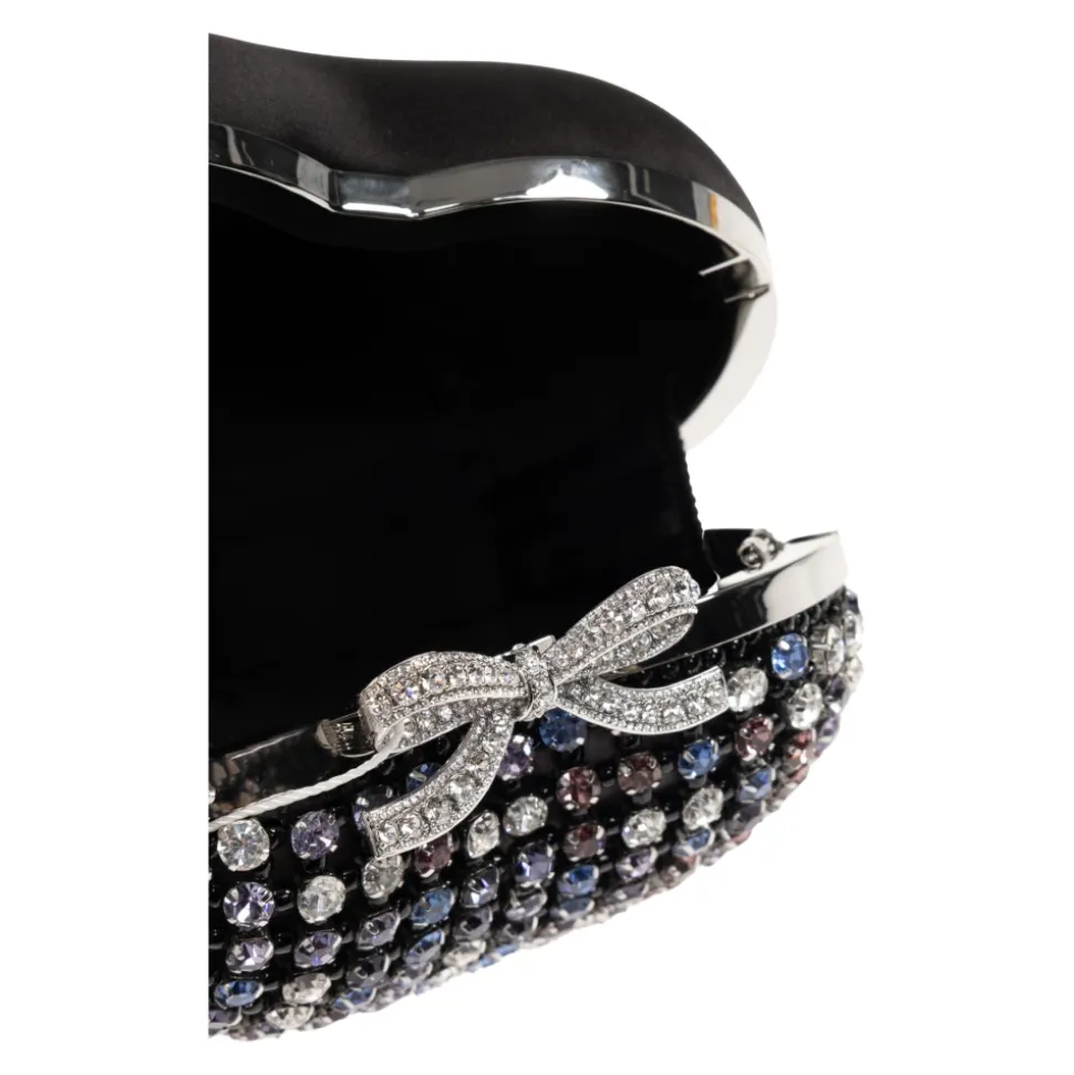 Multi Crystal Heart Clutch