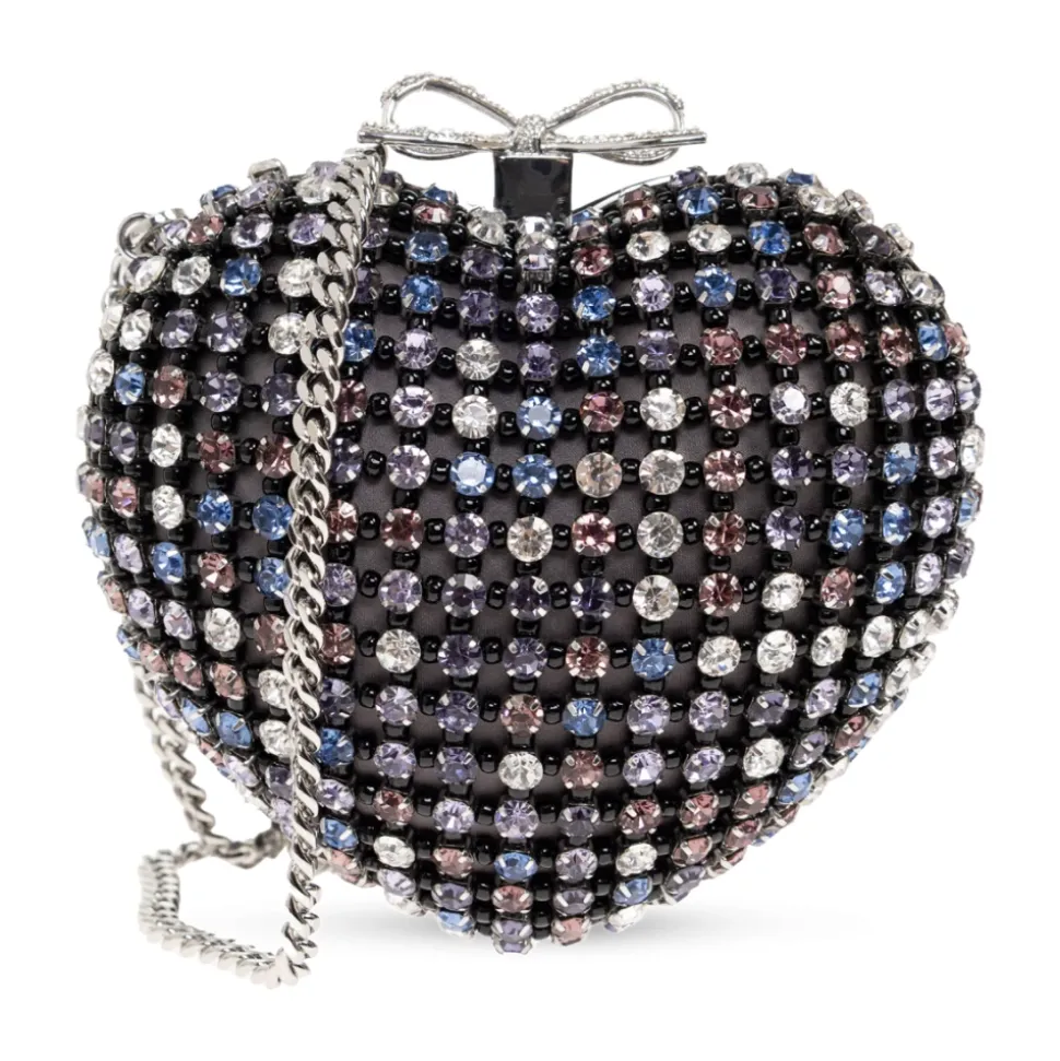 Multi Crystal Heart Clutch