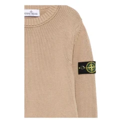 Niños Suéter Beige Cuello Redondo