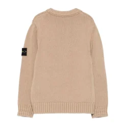 Niños Suéter Beige Cuello Redondo
