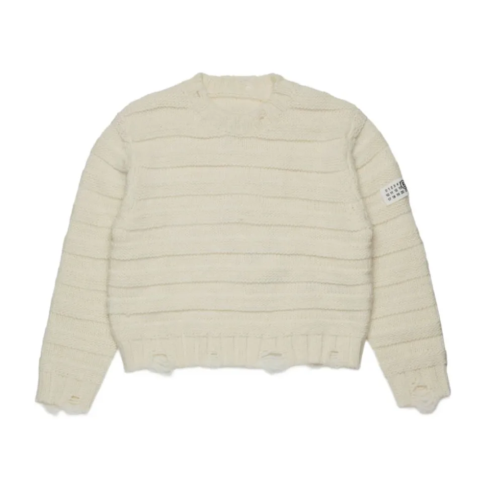Niños Suéter con Logo Beige