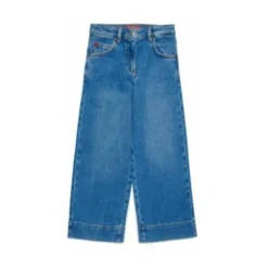 Niños Vaqueros Anchos Cortos en Denim Azul