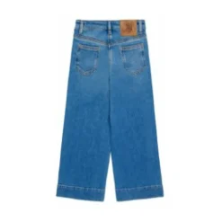 Niños Vaqueros Anchos Cortos en Denim Azul