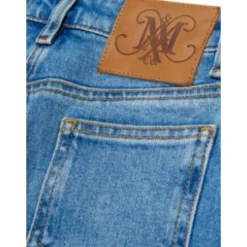 Niños Vaqueros Anchos Cortos en Denim Azul