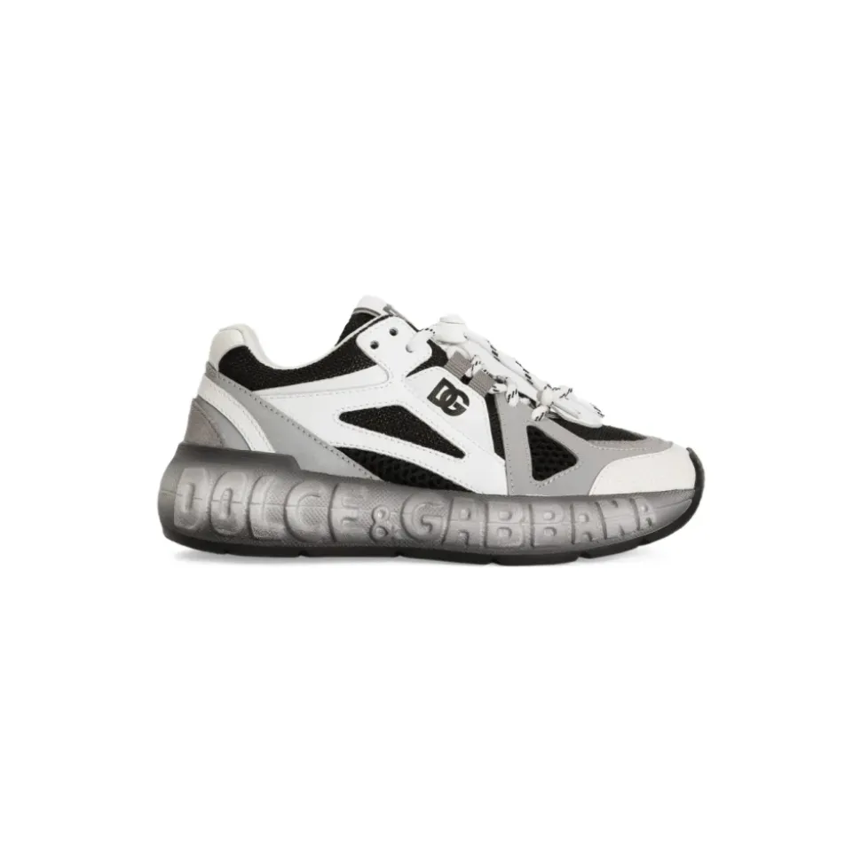 Nylon and Calfskin Sneakers
