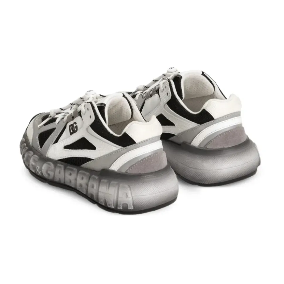 Nylon and Calfskin Sneakers