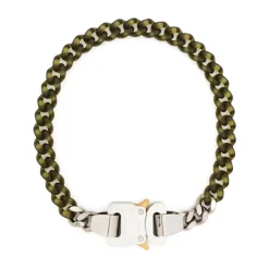 Nylon de dos tonos y collar de metal