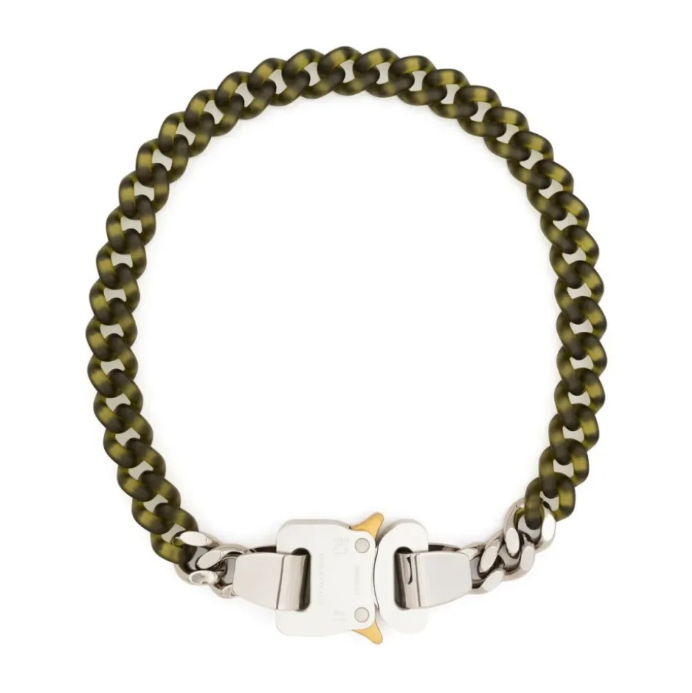 Nylon de dos tonos y collar de metal