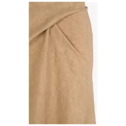 Odel, falda larga de lino y cupro beige oscuro-