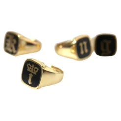 Oro Latón Esmalte Conjunto de 4 Anillos