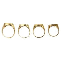 Oro Latón Esmalte Conjunto de 4 Anillos