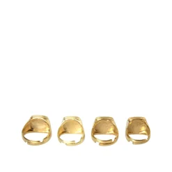 Oro Latón Esmalte Conjunto de 4 Anillos