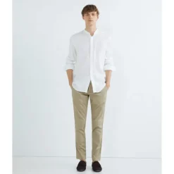 Pantalón Chino Beige Contraste Slim Fit