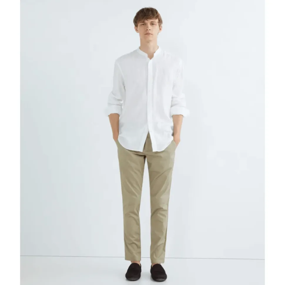 Pantalón Chino Beige Contraste Slim Fit