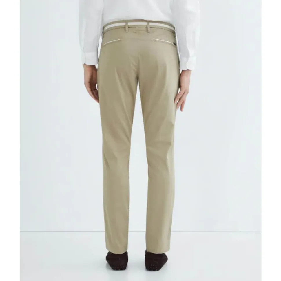 Pantalón Chino Beige Contraste Slim Fit