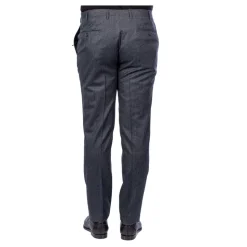 Pantalón Hombre Gris Oscuro, Franela, Bolsillo Americano