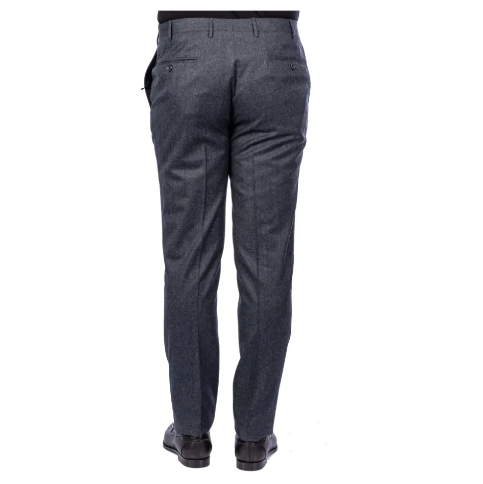 Pantalón Hombre Gris Oscuro, Franela, Bolsillo Americano