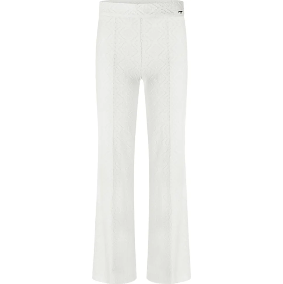 Pantalones Blancos Estampados con Cintura Elástica