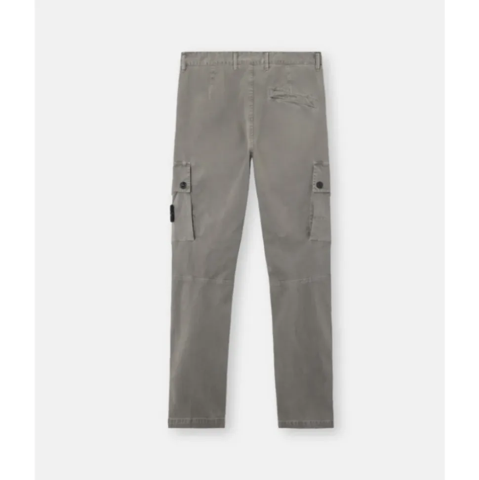 Pantalones Cargo Grises Slim Fit de Algodón Elástico