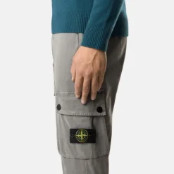Pantalones Cargo Grises Slim Fit de Algodón Elástico