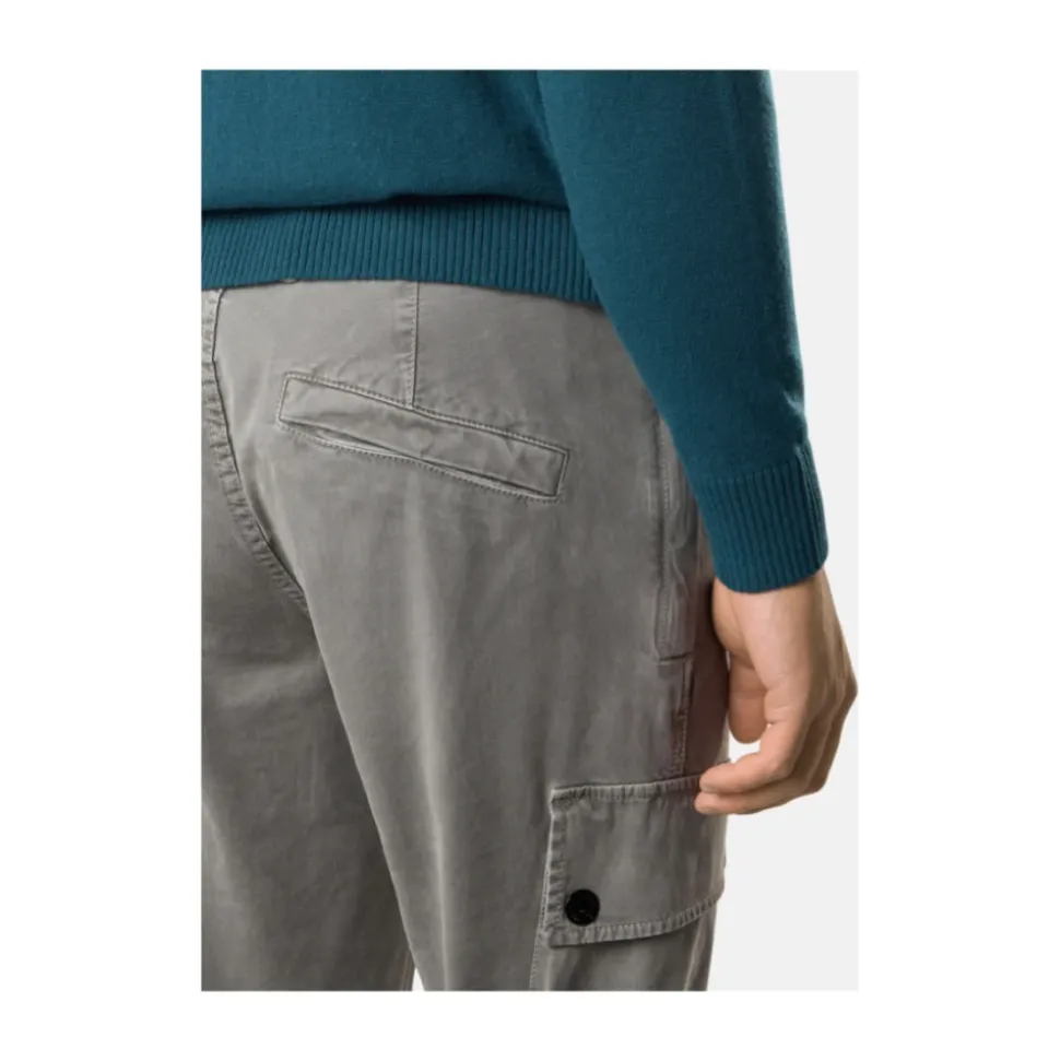 Pantalones Cargo Grises Slim Fit de Algodón Elástico